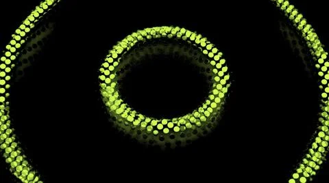 Circular rings moving in waves to center. Design. Pixel 3d circles move in waves Stock Illustration
