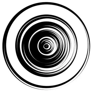 Circular ripple effect isolated on white / Random circles abstract element. E Ilustración de archivo