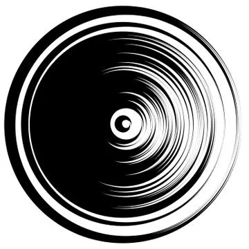 Circular ripple effect isolated on white / Random circles abstract element. E Ilustración de archivo