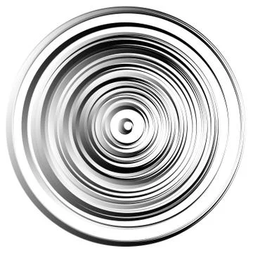 Circular ripple effect isolated on white / Random circles abstract element. E Ilustración de archivo