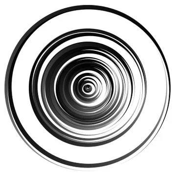 Circular ripple effect isolated on white / Random circles abstract element. E Ilustración de archivo