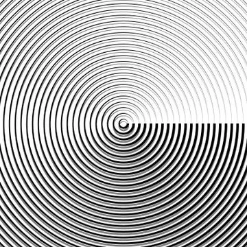 Circular ripple pattern, concentric circles, rings abstract geometric illustr 스톡 일러스트