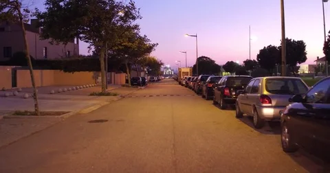 Circular on the road at the end of the day by the beach - conduzir junto a praia Stock Footage 77724203