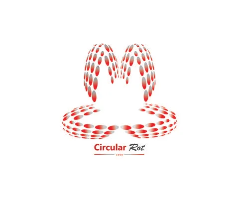 Circular Rot Design Logo Vector Template Ilustración de archivo