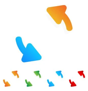 Circular, rotating arrows around on white. Colorful graphics. Illustrazione stock