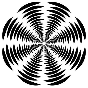 Circular, rotating spiral, vortex element, motif. Abstract geometric shape. N Stock Illustration