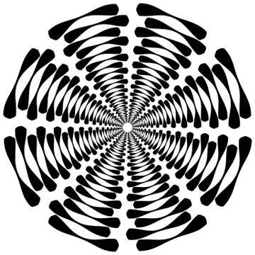 Circular, rotating spiral, vortex element, motif. Abstract geometric shape. N イラスト素材