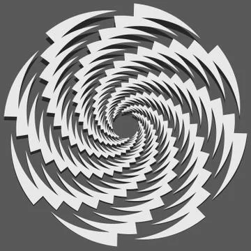 Circular, rotating spiral, vortex element, motif. Abstract geometric shape. N 스톡 일러스트