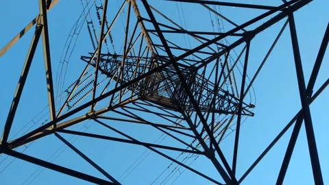 Circular rotation at the base of the electric gear tower.  B roll Stock Footage 161945250