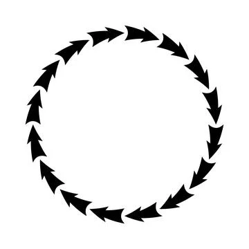 Circular rotation cycle arrows loop continuous motion process diagram Stock Illustration