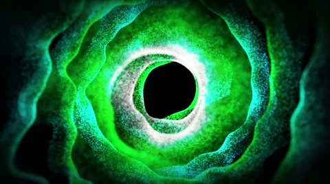 Circular Rotation Of Green Particles After Effects stock