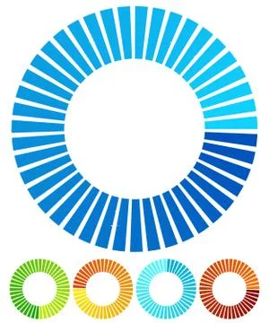 Circular, round design elements. Preloader, buffers shapes, progress indicato Stock Illustration