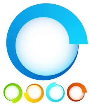 Circular, round design elements. Preloader, buffers shapes, progress indicato Stock Illustration