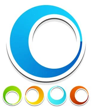 Circular, round design elements. Preloader, buffers shapes, progress indicato Illustrazione stock