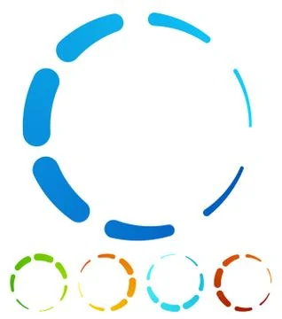 Circular, round design elements. Preloader, buffers shapes, progress indicato Illustrazione stock