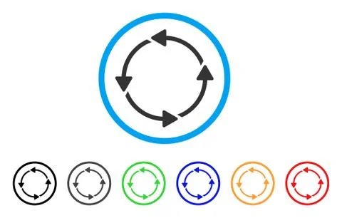 Circular Route Rounded Icon Illustrazione stock
