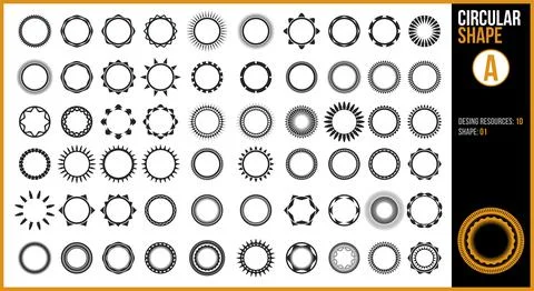 Circular sahape set Stock Illustration