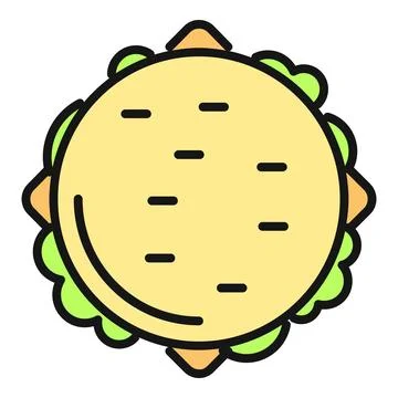 Circular sandwich top view minimal flat design Stock Illustration