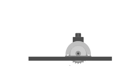 Circular saw. Animation of the circular saw. Cartoon Stock Footage 108509172