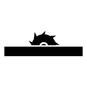 Circular saw bench table wheel blade carpentry workshop concept icon black .. Stock Illustration