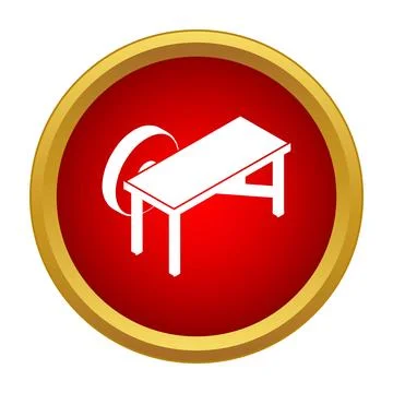 Circular saw bench woodworking carpentry tool icon Stock Illustration