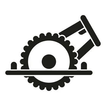 Circular saw black icon representing carpentry power tool Stock Illustration