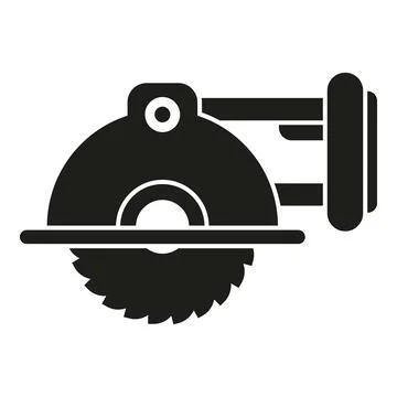 Circular saw black icon representing carpentry power tool Stock Illustration
