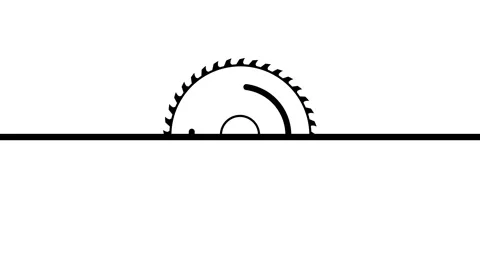 Circular Saw Blade Cutter Icon Rotating Animation 4K Stock Footage 335113486