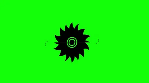 Circular Saw Blade on green screen 2D animation (Chroma key) Stock Footage 307659192