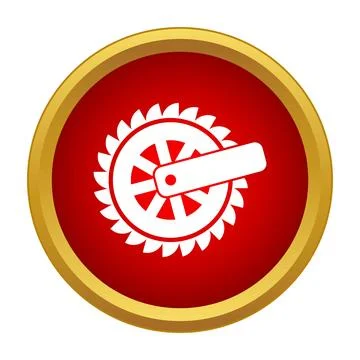 Circular saw blade icon for carpentry tool Stock Illustration