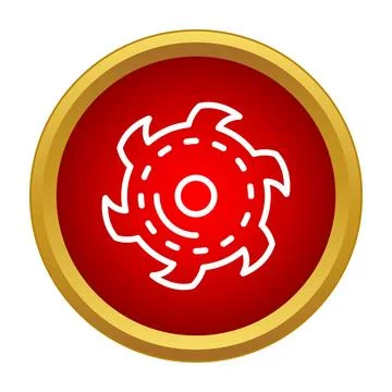 Circular saw blade icon for construction and carpentry Illustrazione stock