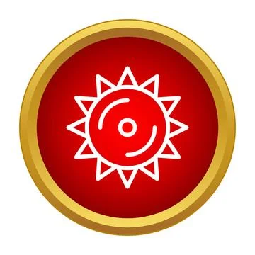 Circular saw blade icon for construction industry web button Stock Illustration