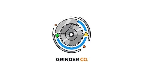 Circular saw blade icon for construction logo Stock Illustration