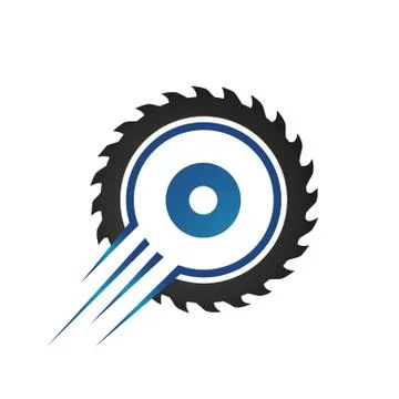 Circular saw blade logo design template vector illustration Stock Illustration