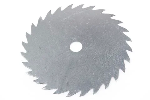 Circular saw blade on plain background Stock Photos