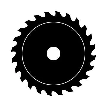 Circular Saw Blade Silhouette Vector Stock Illustration