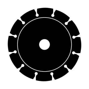 Circular Saw Blade Silhouette Vector Illustration Stock Illustration