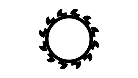 Circular saw blade spinning in rhythmic motion Stock Footage 328385434