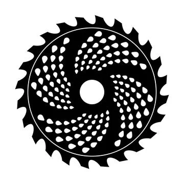 Circular Saw Blade with Spiral Pattern Vector Illustration Stock Illustration