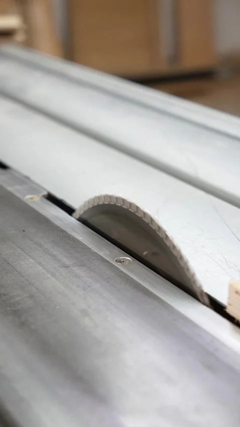 The circular saw blade stops spinning. Stock Footage 317414688