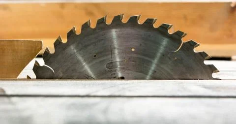 Circular saw in carpentry workshop Stock Photos