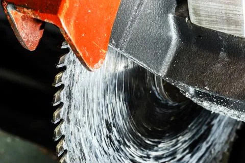 Circular saw, close up view Foto stock