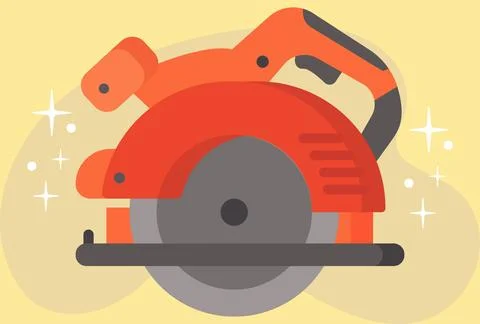 Circular Saw Concept Illustration Vector Style Illustration Illustrazione stock