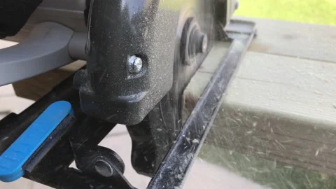 Circular saw cross cut Video stock 151559034