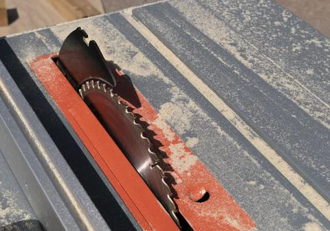 Circular saw in the cutting machine Stock Photos