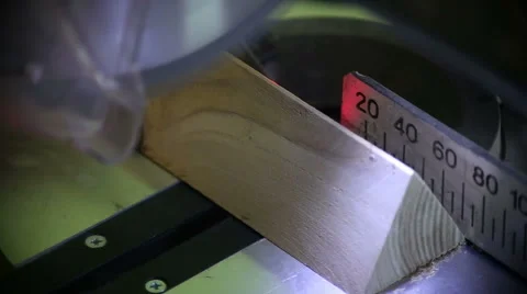 Circular saw cutting wood in carpenter workshop Stock Footage 64976333