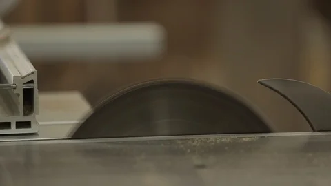 Circular saw cutting wood Stock Footage 100660554