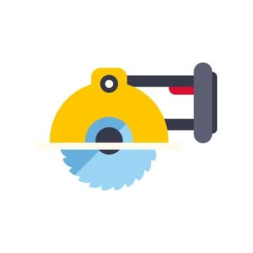 Circular saw cutting wood vector icon design Ilustración de archivo