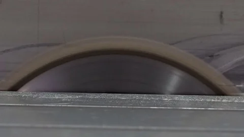 Circular saw. The disc starts to work. Wooden sawing Video stock 74327190