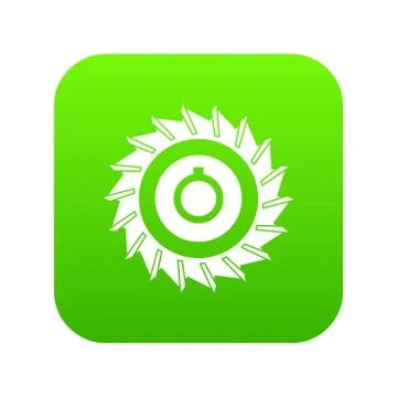 Circular saw disk icon digital green Ilustração Stock